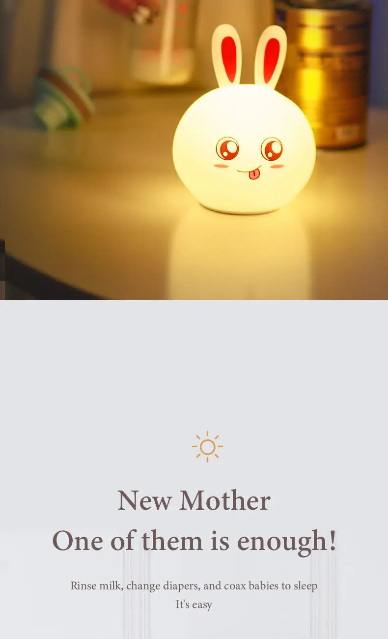 Rabbit Color Changing USB Rechargeable Night Light 17"x12"