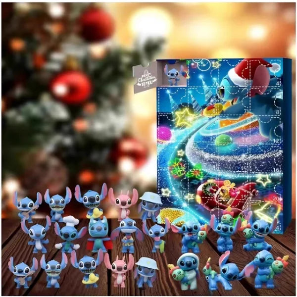 NEW Mickey, Minnie, Stitch Christmas countdown calendar, fun toys, blind box toys, children's New Year Halloween pendant toys
