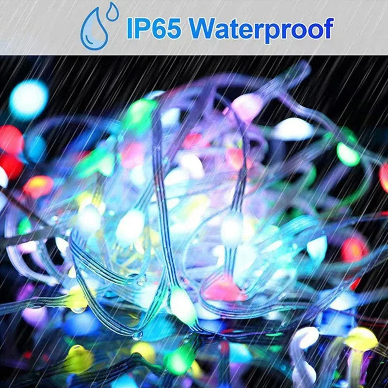 20M TUYA Led Fairy String Lights Music Sync 200LED WS2812B Copper Wire String Lights RGBIC Color Changing Segment Control Lights