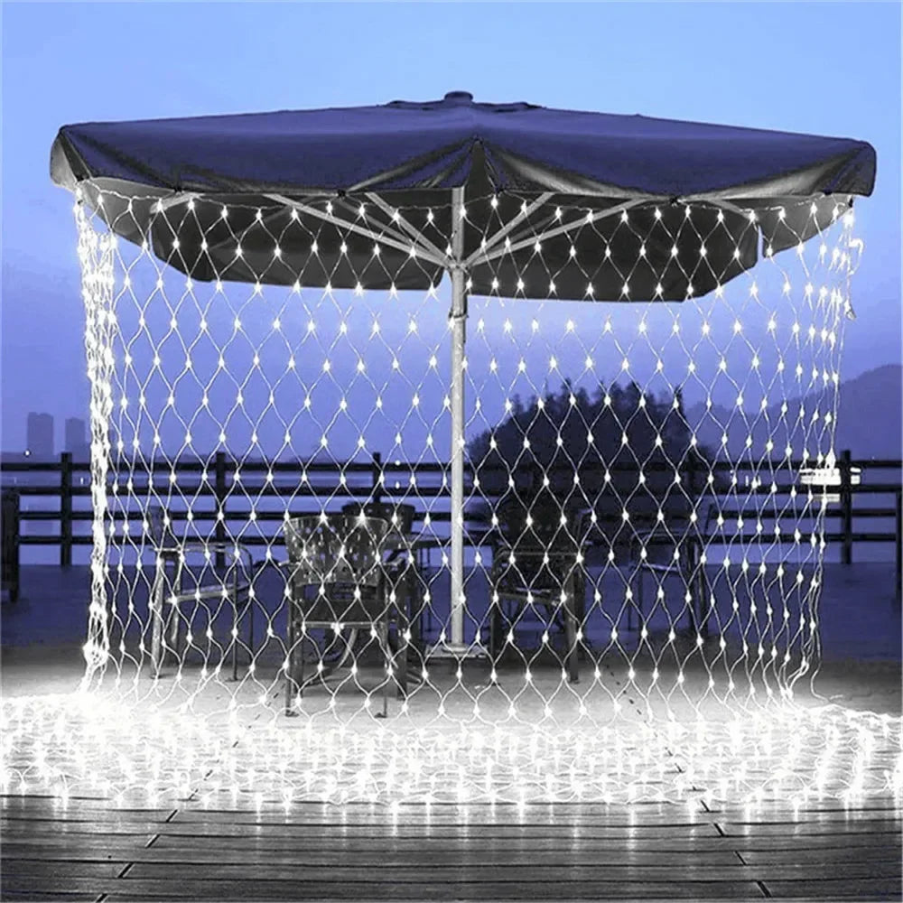 Net LED String Lights 8Modes 220V 110V EU Plug Festival Christmas Decoration Halloween New Year 2026 Wedding Party