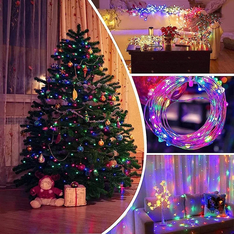 20M TUYA Led Fairy String Lights Music Sync 200LED WS2812B Copper Wire String Lights RGBIC Color Changing Segment Control Lights