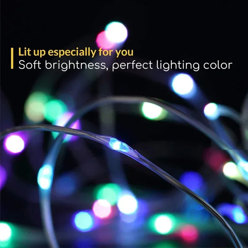 20M TUYA Led Fairy String Lights Music Sync 200LED WS2812B Copper Wire String Lights RGBIC Color Changing Segment Control Lights