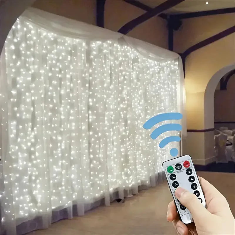 3M LED Curtain Lights Fairy Garland on the Window USB 8 Modes Light String New Year Christmas Wedding Party Festoon Home Decor