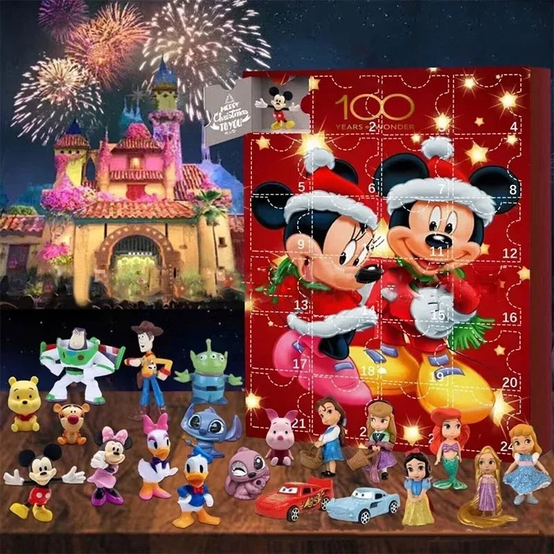 NEW Mickey, Minnie, Stitch Christmas countdown calendar, fun toys, blind box toys, children's New Year Halloween pendant toys