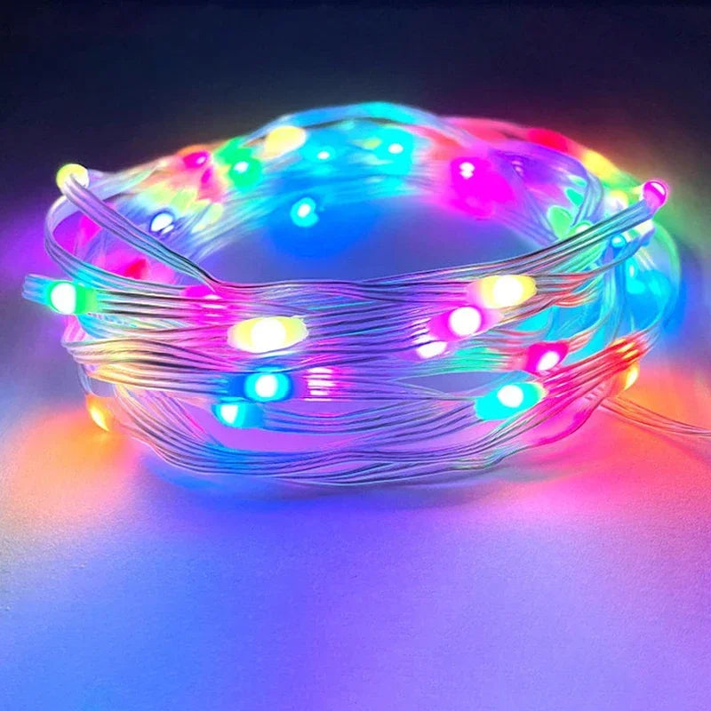 20M TUYA Led Fairy String Lights Music Sync 200LED WS2812B Copper Wire String Lights RGBIC Color Changing Segment Control Lights