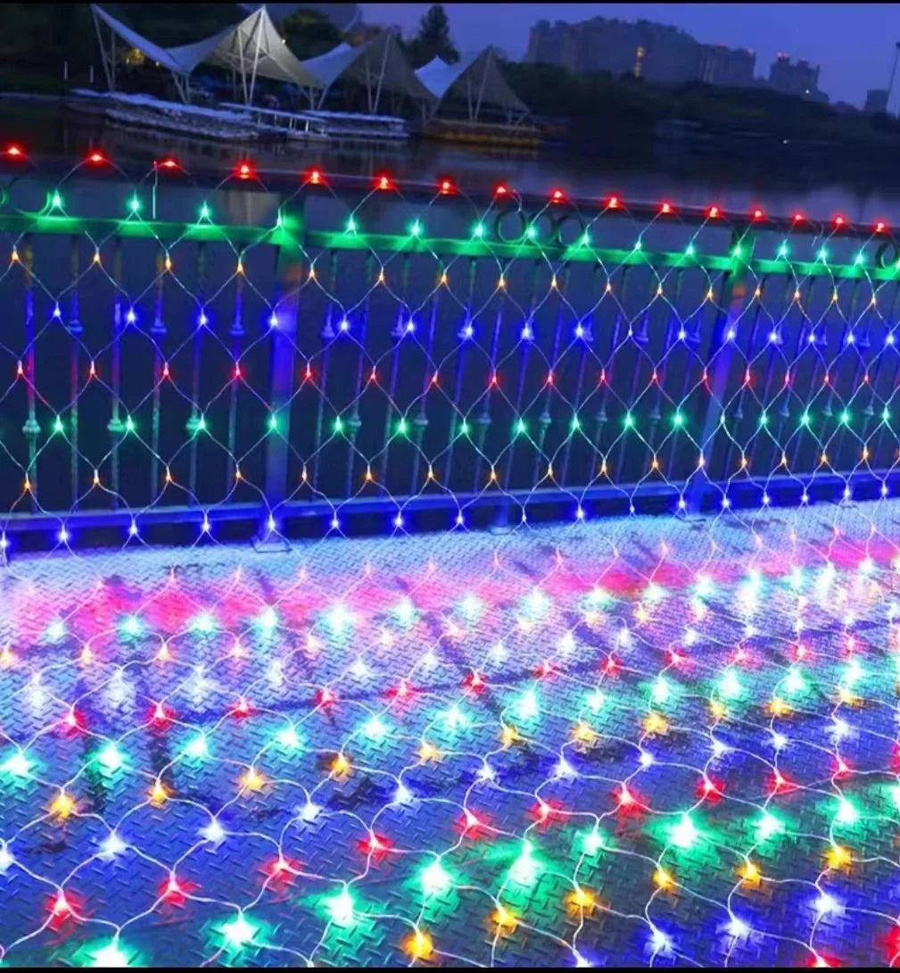 Net LED String Lights 8Modes 220V 110V EU Plug Festival Christmas Decoration Halloween New Year 2026 Wedding Party