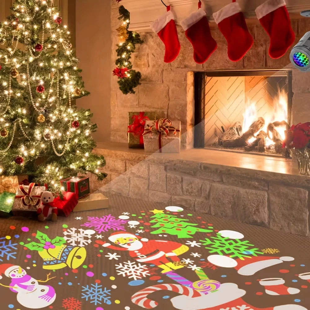 16 Pattern Christmas Projector Lights  Outdoor/Indoor Holiday Projection LED Night Lamp for Home Xmas 2026 New Year Party Decor