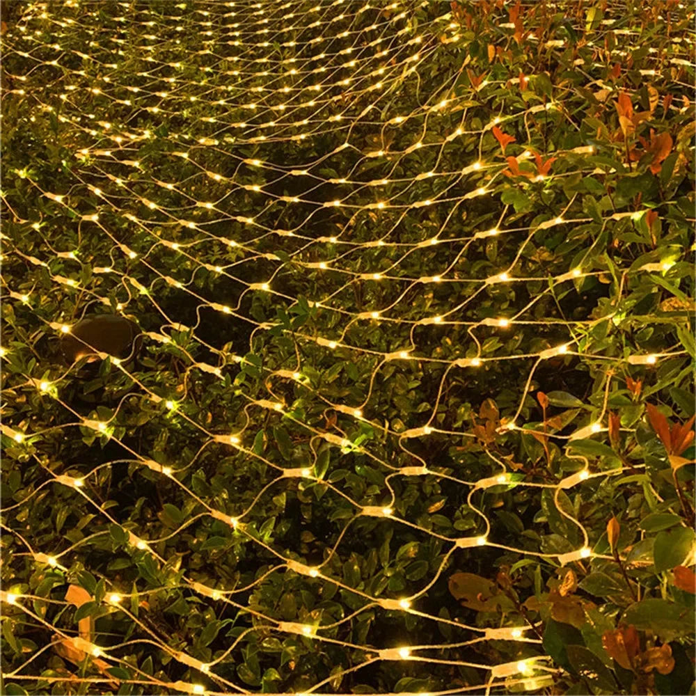 Net LED String Lights 8Modes 220V 110V EU Plug Festival Christmas Decoration Halloween New Year 2026 Wedding Party